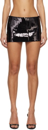 Mônot Black Paillette Miniskirt