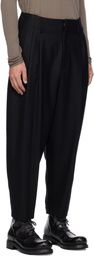 FUMITO GANRYU Black Mixture Trousers