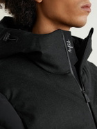 Aztech Mountain - Wool-Blend Trimmed Shell Down Jacket - Black