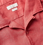 Incotex - Jake Camp-Collar Linen Shirt - Red