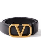 Valentino - Valentino Garavani 3cm V-Logo Leather Belt - Black