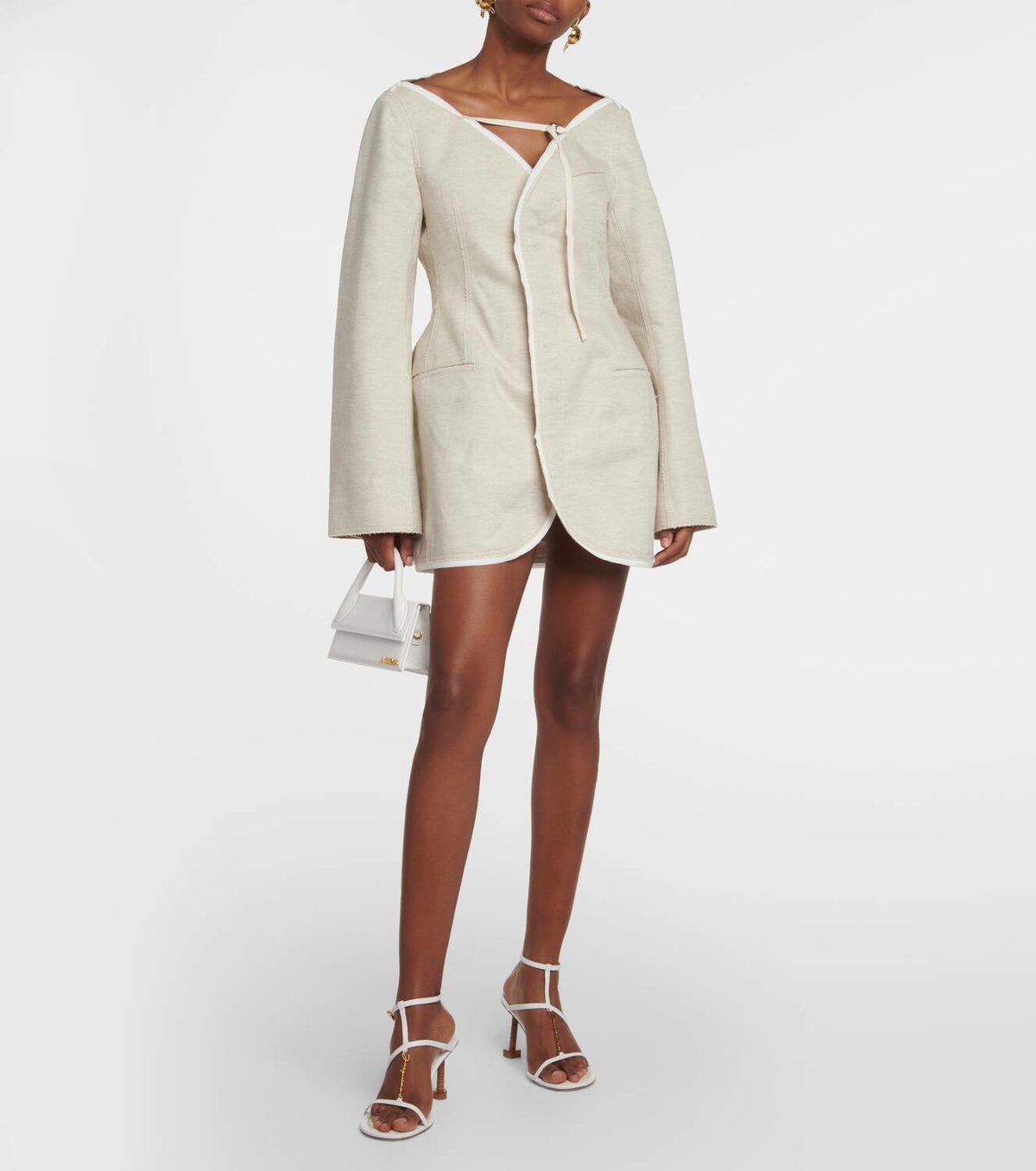 【関税＆送料込み】Jacquemus 'La Robe Peplo Courte' Dress Jacquemus La Robe Peplo Courte Draped Dress - Yellow