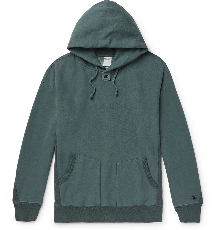 Photo: CHAMPION - Craig Green Garment-Dyed Loopback Cotton-Blend Jersey Hoodie - Blue