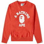 A Bathing Ape Men's Relaxed College Crew Sweat in Red