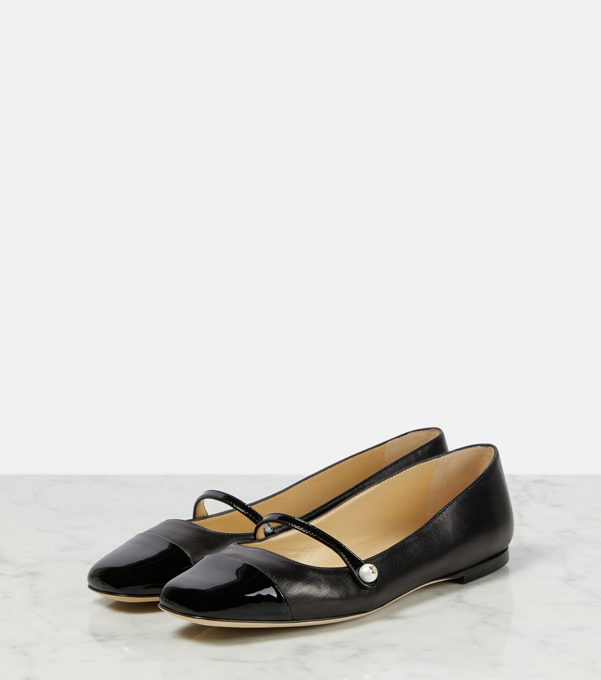 Jimmy Choo Elisa embellished suede ballet flats Jimmy Choo