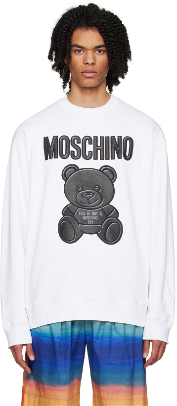 Photo: Moschino White Teddy Bear Sweatshirt
