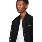 Off-White Black Embroidered Skinny Varsity Bomber Jacket
