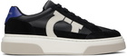 Ferragamo Black Low Cut Gancini Outline Sneakers