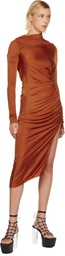 Rick Owens Lilies Orange Concordians Svita LS Midi Dress