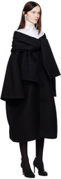 MARIE ADAM-LEENAERDT Black Scarf Coat