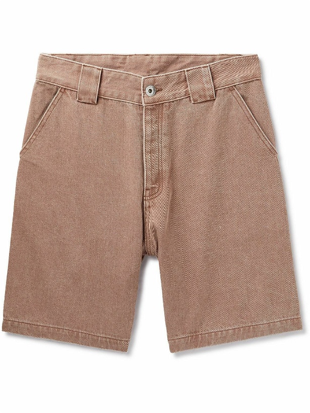 Photo: Ninety Percent - Straight-Leg Organic Denim Shorts - Brown