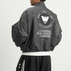 Adidas Men's x Willy Chavarria Satin Bomber Jacket in Grey