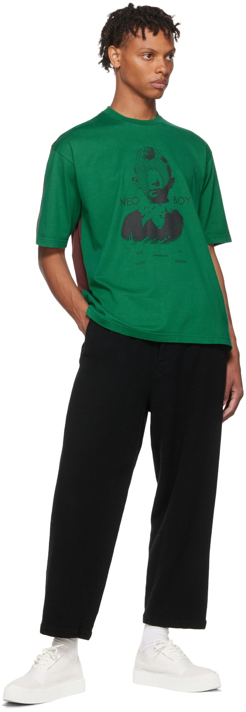 Undercoverism Green & Brown Cotton T-Shirt