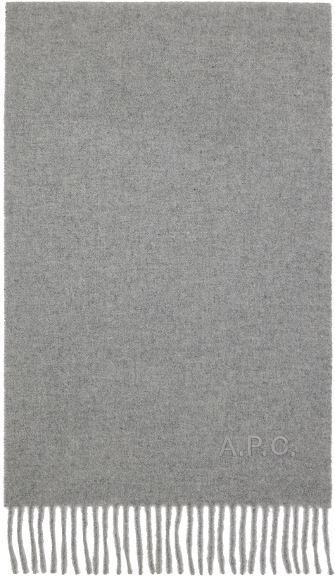Photo: A.P.C. Gray Ambroise Embroidered Scarf