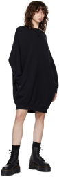 R13 Black Grunge Sweatshirt Short Dress