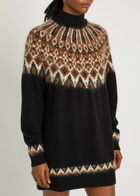 Staud Liza Patterned Wool-blend Jumper Dress Multicoloured