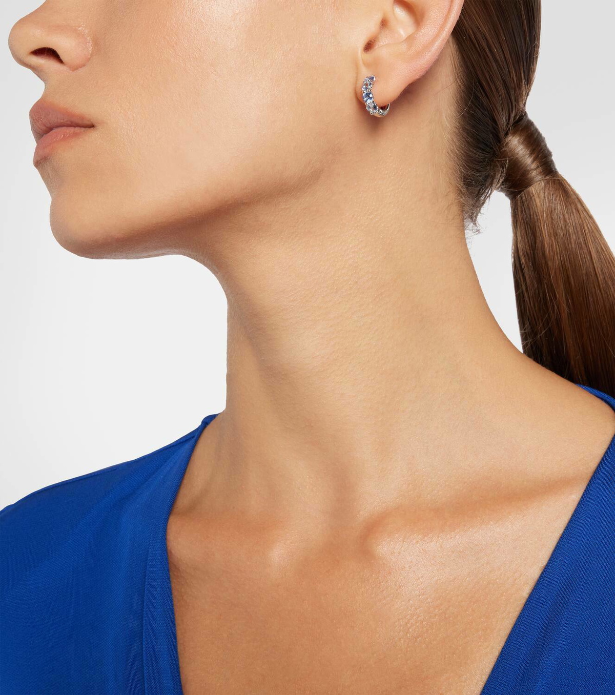 Bucherer Fine Jewellery 18kt white gold earrings with sapphires