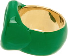 Bottega Veneta Green & Gold Seal Ring