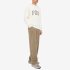 Pop Trading Company Men's Arch Logo Crew Knit in Off-White