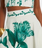 Agua by Agua Bendita Bergamota embellished floral cotton maxi skirt