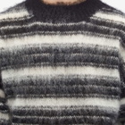 Uniform Experiment Men's Brushed Mohair Border Knit in White