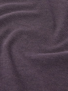 Stòffa - Cotton and Silk-Blend Piqué T-Shirt - Purple