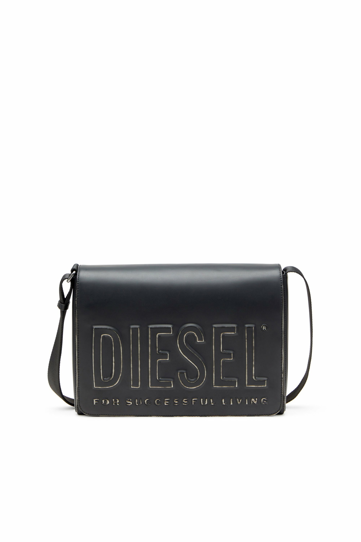 Diesel Messenger bag in brushed PU - Crossbody Bags Mens in Black