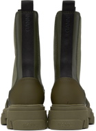 GANNI Khaki Cleated Chelsea Boots