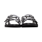 Burberry Black and White Check Webb Sandals