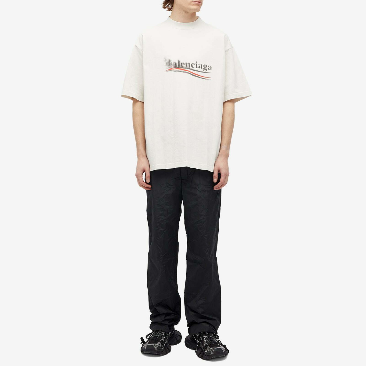 BALENCIAGA バレンシアガ Political Campaign キャンペーンロゴ 半袖 Tシャツ アイボリー 612964 BALENCIAGA - Political Campaign Cotton T-shirt Balenciaga