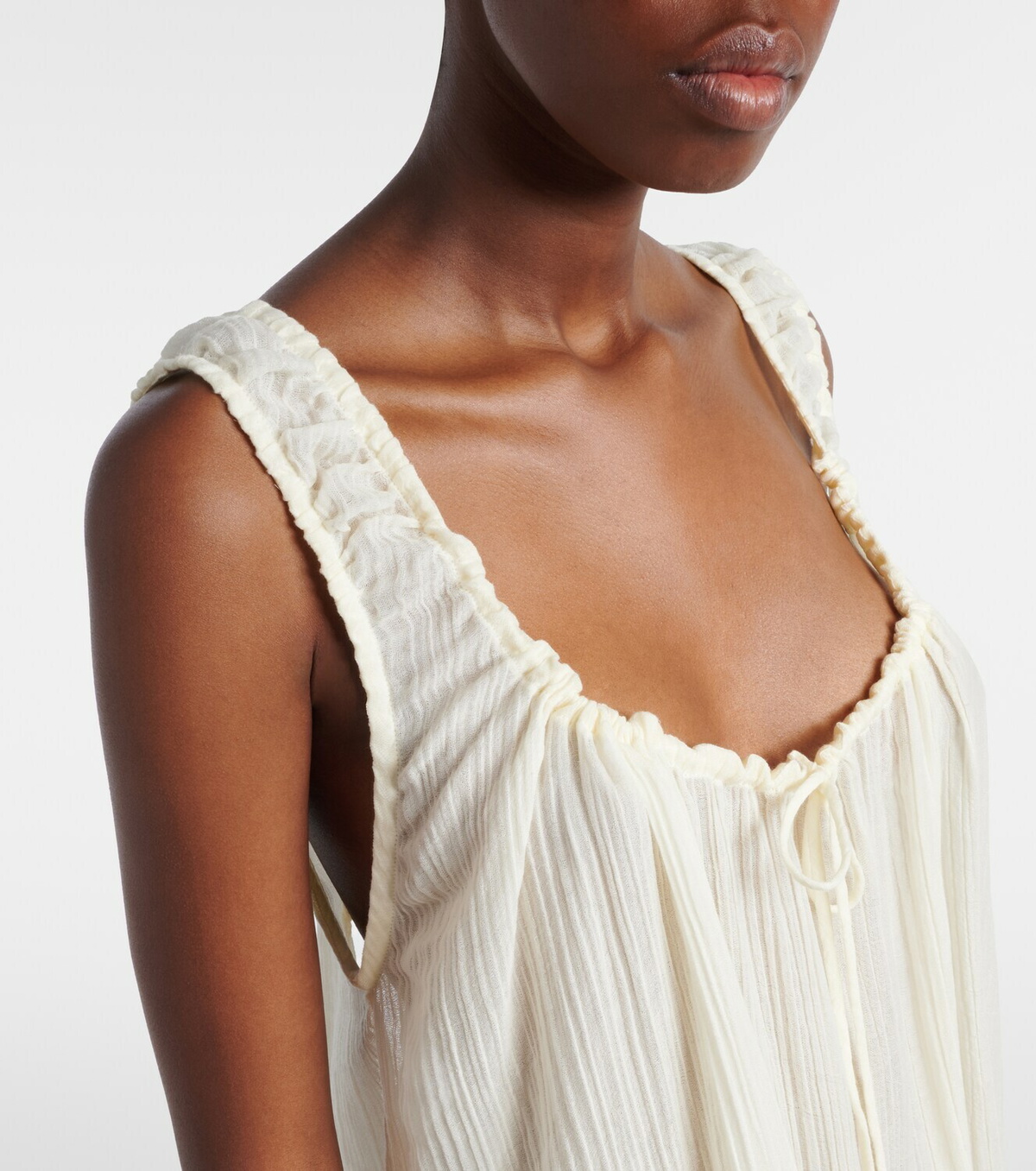 The Attico Ruffled cotton minidress