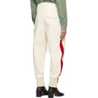 Maison Margiela Off-White and Red Stripe Trousers