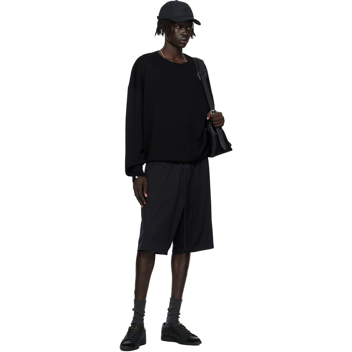Fear of God ESSENTIALS Black Long Sleeve Crewneck Sweater