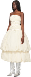 Ashley Williams SSENSE Exclusive Off-White Bow Midi Dress