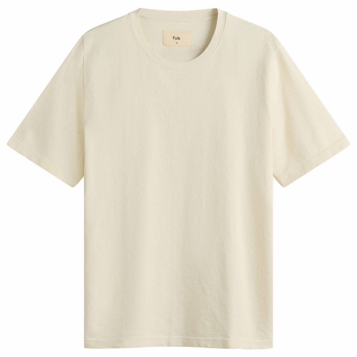 Folk Men's Textured T-Shirt in Ecru