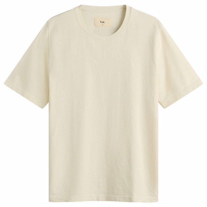 Photo: Folk Men's Textured T-Shirt in Ecru