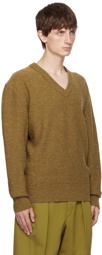 LEMAIRE Yellow V-Neck Sweater