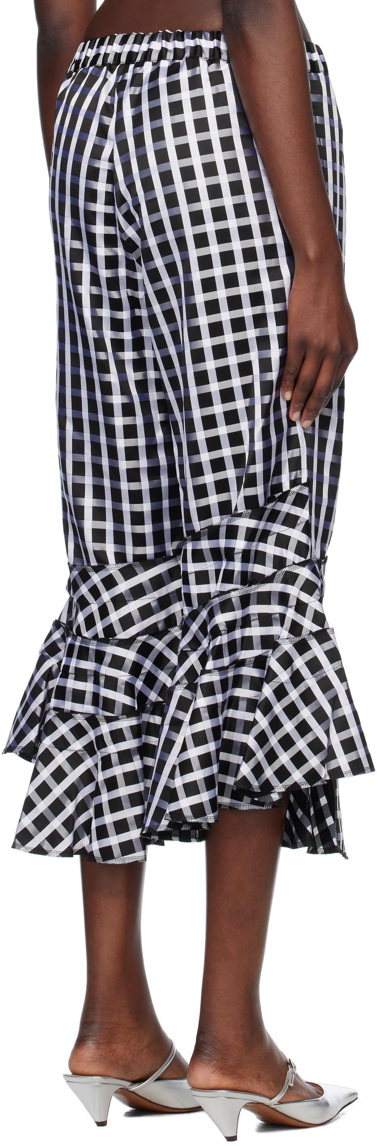 Comme des Garçons Comme des Garçons Black Satin Check Trousers