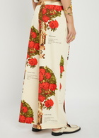 House OF Sunny The Rose Garden Printed Cotton-poplin Trousers White