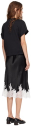 3.1 Phillip Lim Black Draped T-Shirt Slip Combo Midi Dress