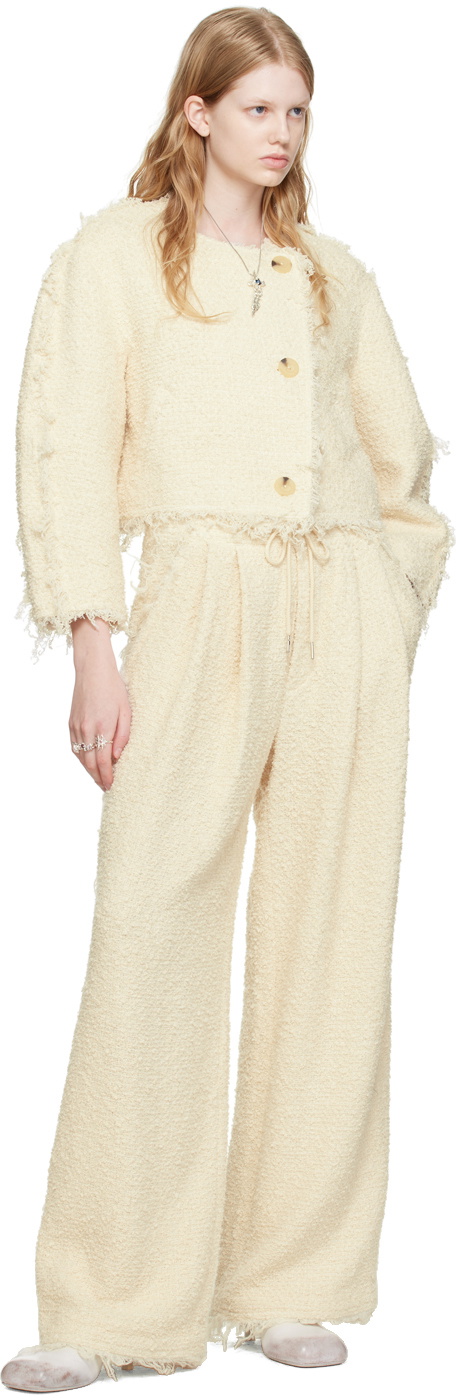Eckhaus Latta Off-White Frayed Trousers
