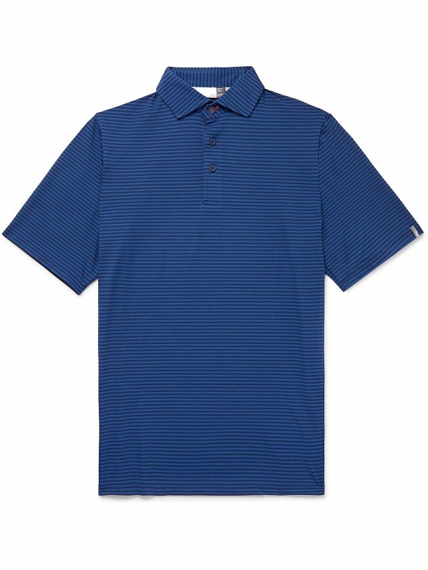 Photo: Kjus Golf - Lee Striped Piqué Golf Polo Shirt - Blue