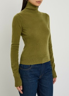Reformation Jett Turtle-neck Cashmere top Green
