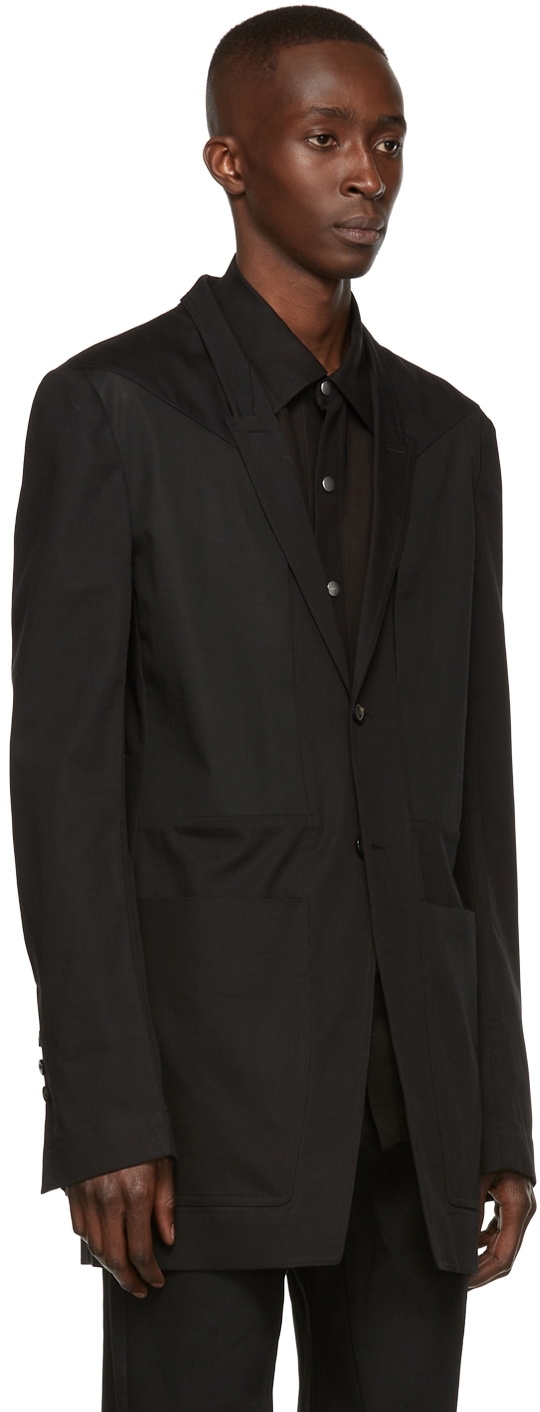 Rick Owens Black Cotton Blazer Rick Owens