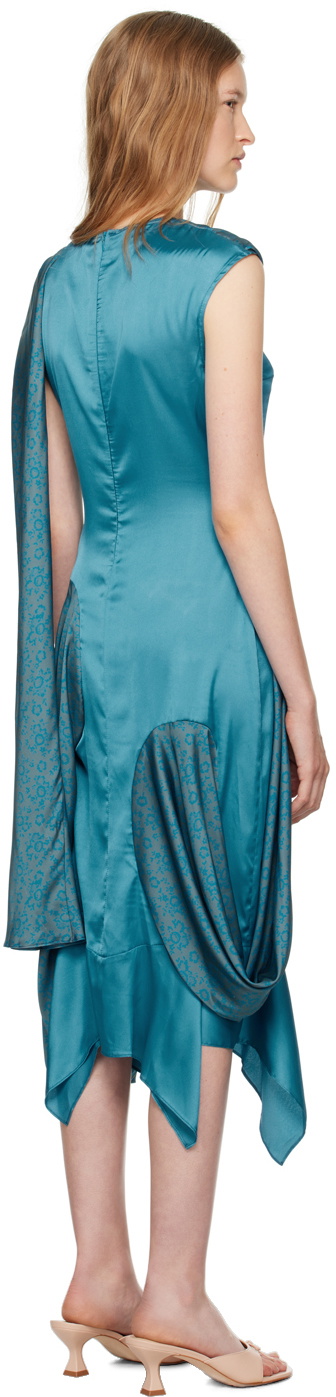 J.Kim Blue Basque Vaza Midi Dress