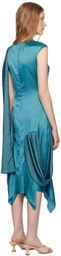 J.Kim Blue Basque Vaza Midi Dress