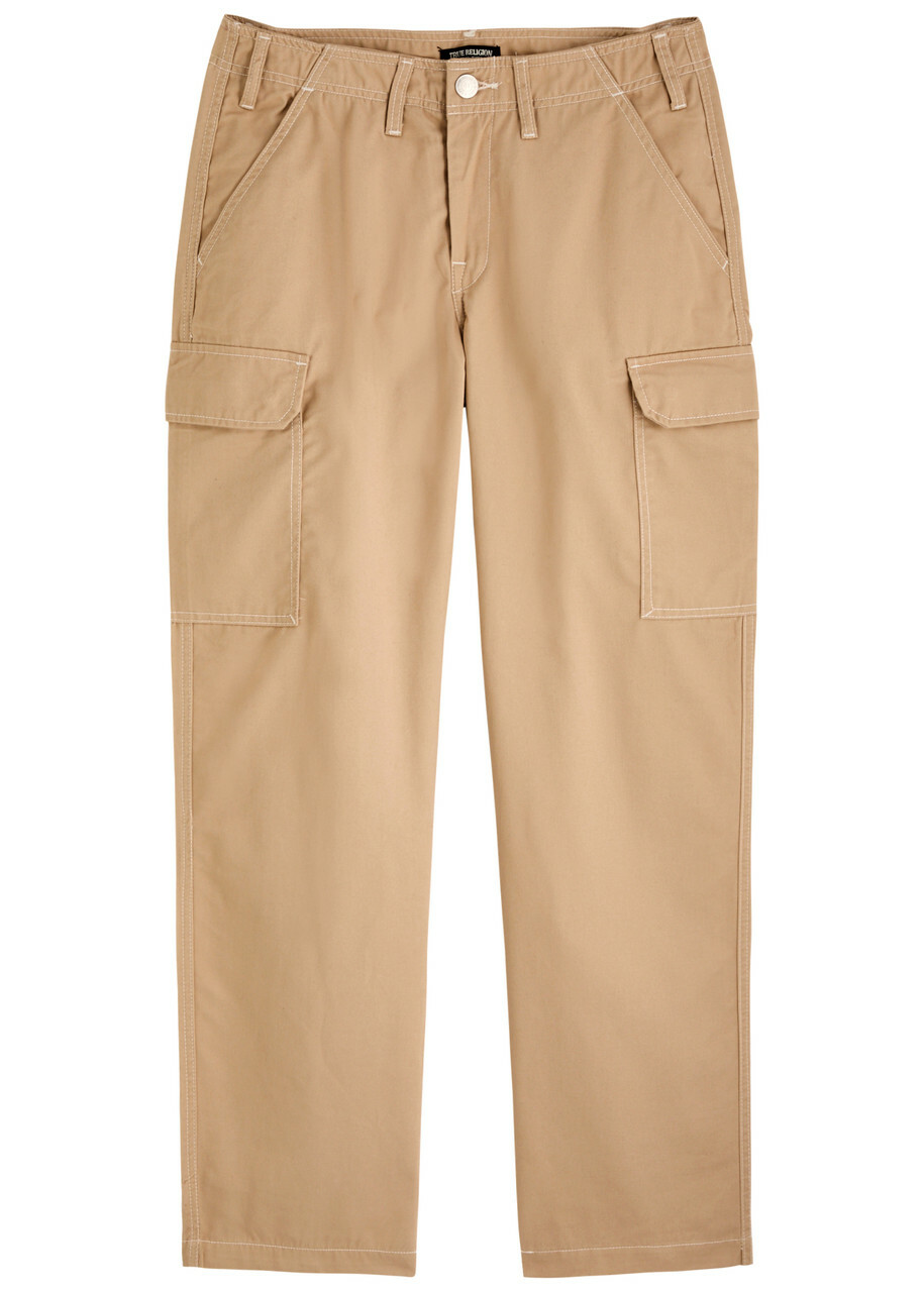 True Religion Straight-leg Twill Cargo Trousers Beige