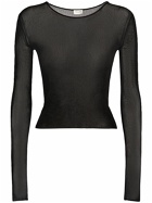 SAINT LAURENT Ripped Viscose Cropped Top
