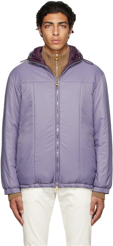 Photo: Dunhill Reversible Purple Hooded Jacket