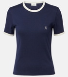 Saint Laurent Ribbed-knit cotton jersey T-shirt